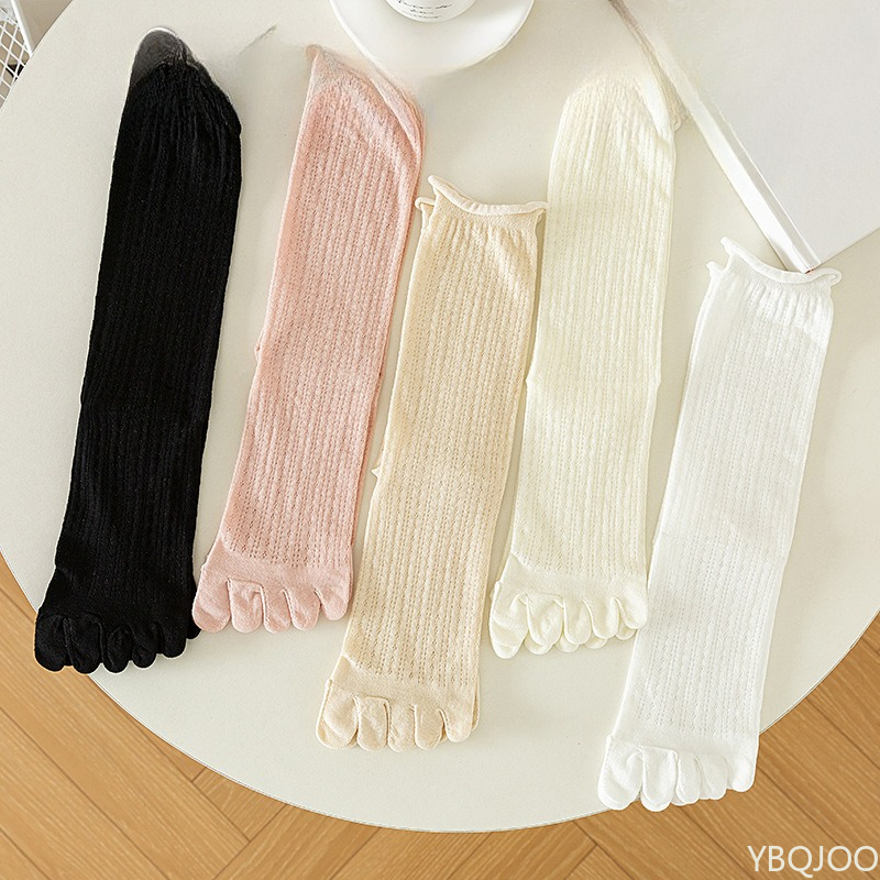 Toe Sock Split - Five finger socks women stacked middle