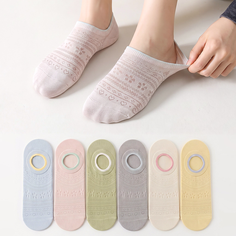 Invisibility Sock Loafer - 6 Pairs Women Invisible Socks Lace