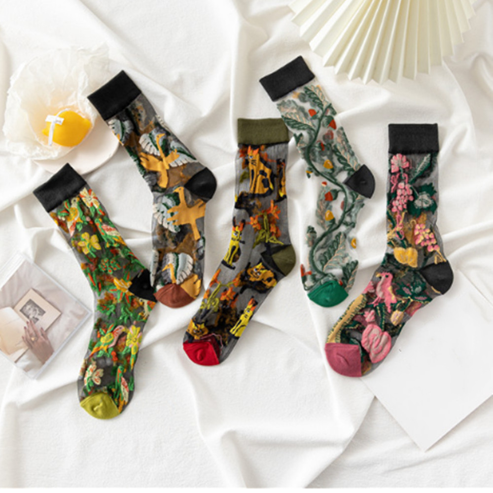 Invisibility Sock Loafer - Woman Lace flower short sock thin