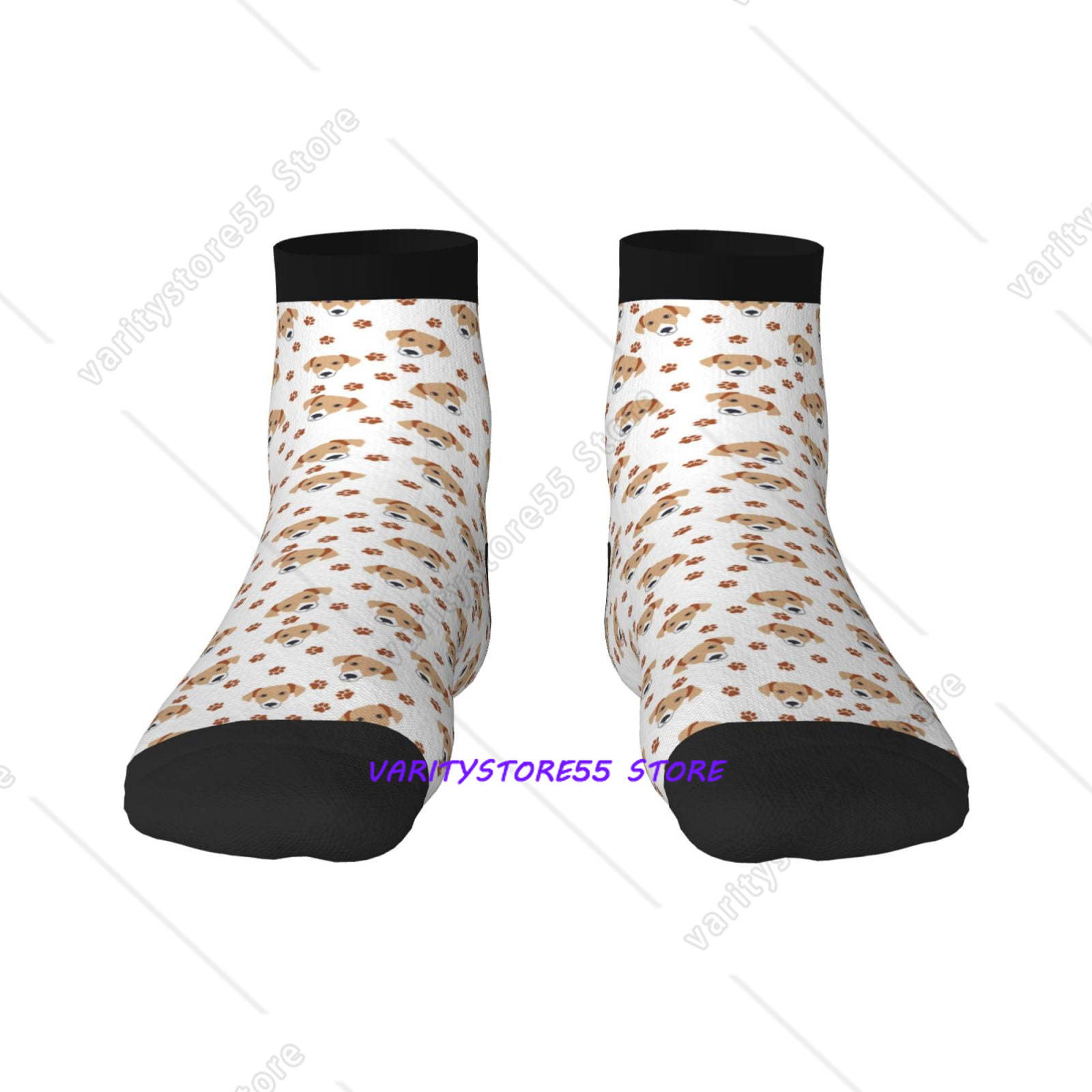 Athletic Sock Cushion - Labrador Retriever Dog Pattern Crew SocksToe