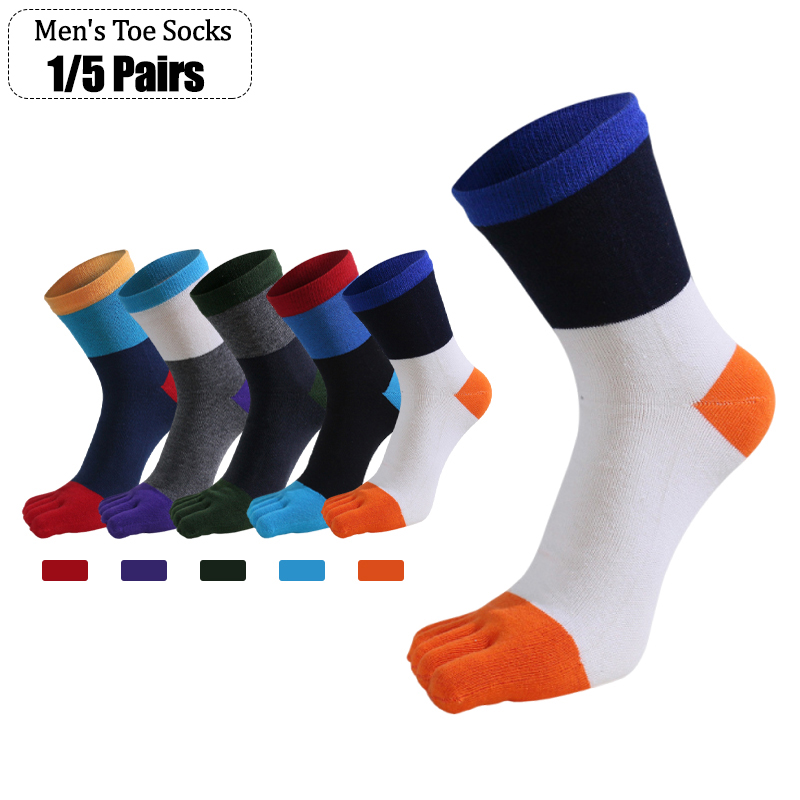 Toe Sock Split - 1/5 Pairs Men Five Finger Socks
