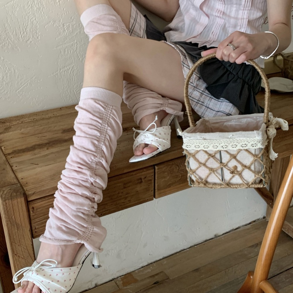 Boot Sock Slouchy - Pink Ruffle Bubble Slouchy Leg Warmer
