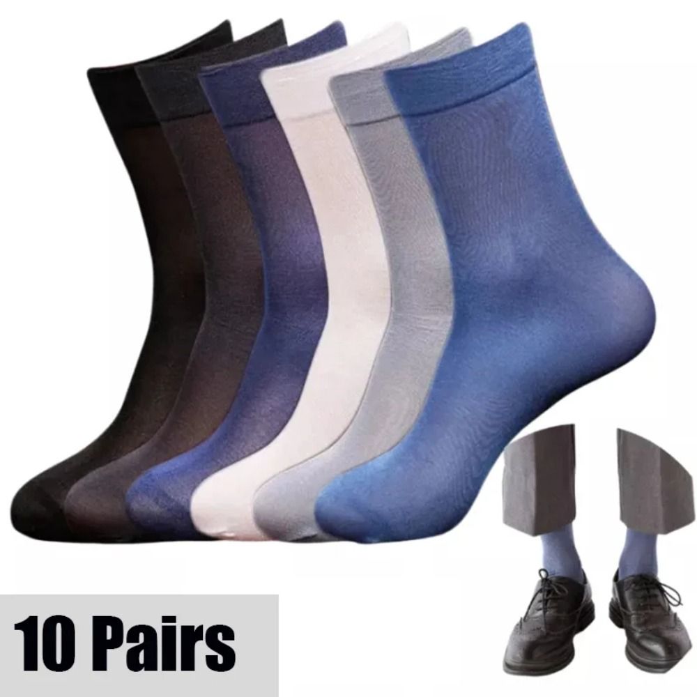 Silk Sock Bamboo - 10pairs Fashion Breathable Men Ice Silk