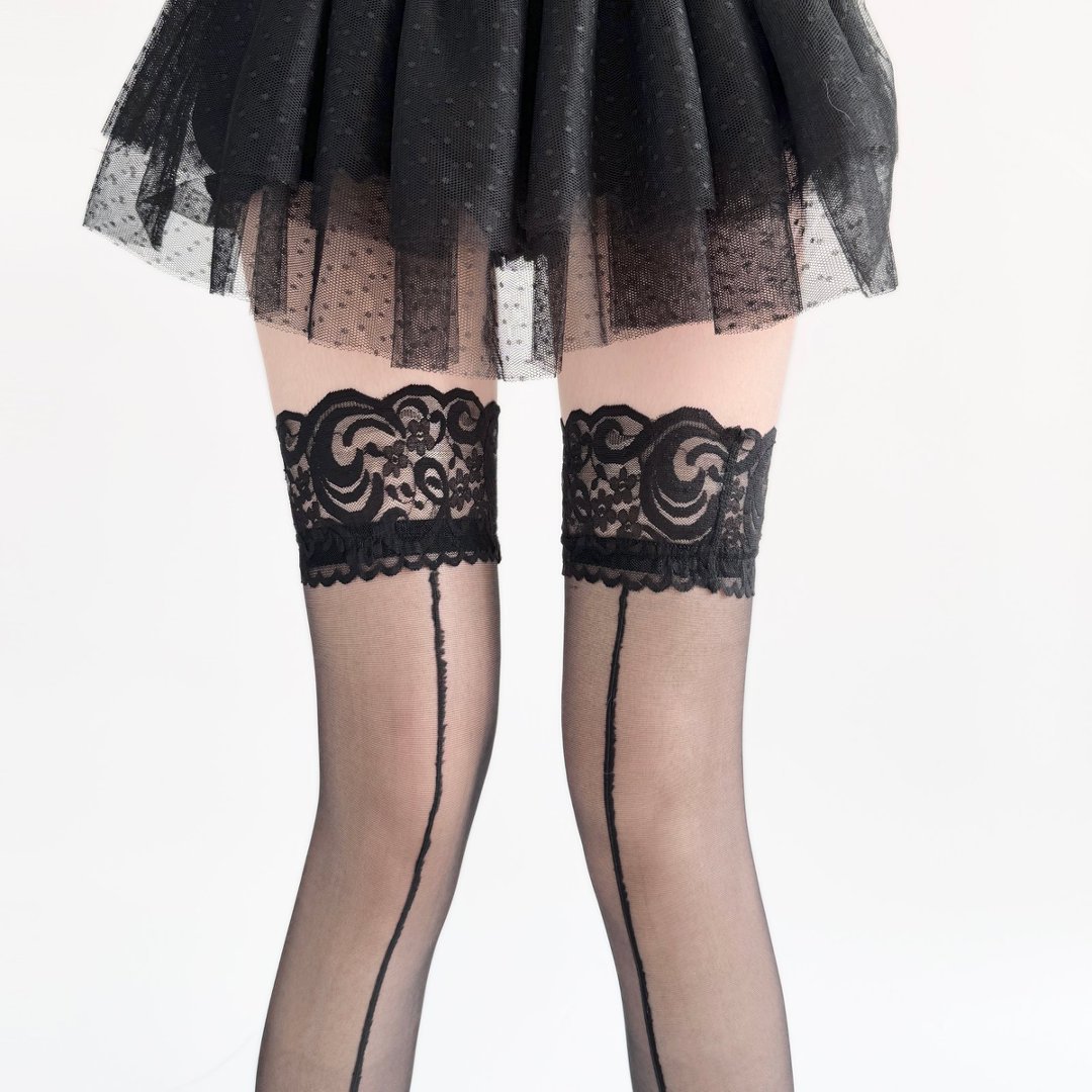 Thigh High Sock Stay Up - Lace Top Sheer Thigh High Stockings