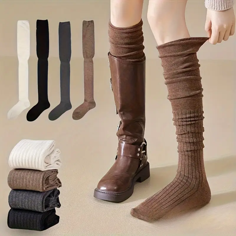 Boot Sock Slouchy - 1-10Pairs Women’s Over-the-Knee Thigh High Socks