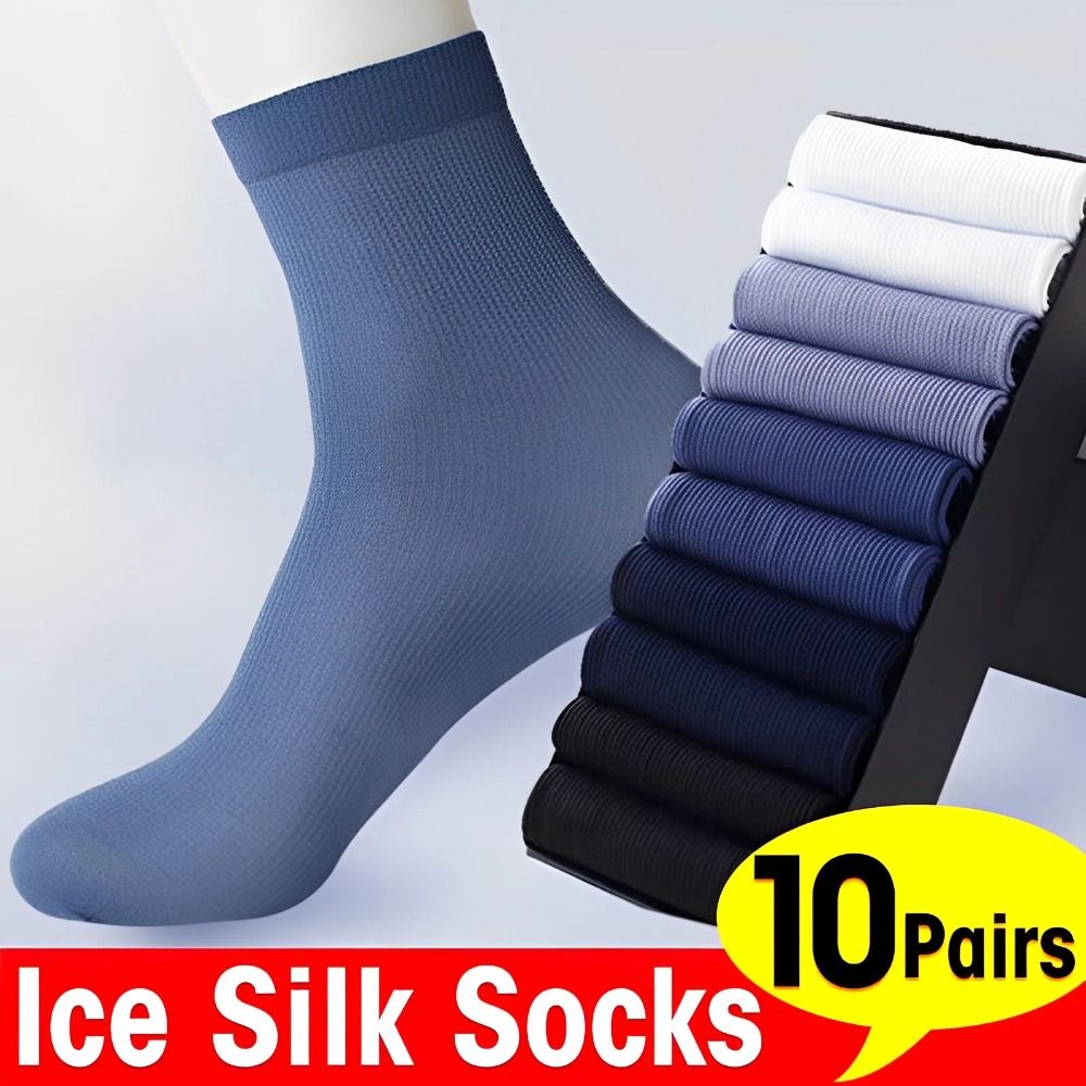 Silk Sock Bamboo - 10pairs New Breathable Men Ice Silk