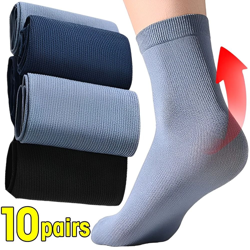 Silk Sock Bamboo - 10Pairs Casual Breathable Men Ice Silk