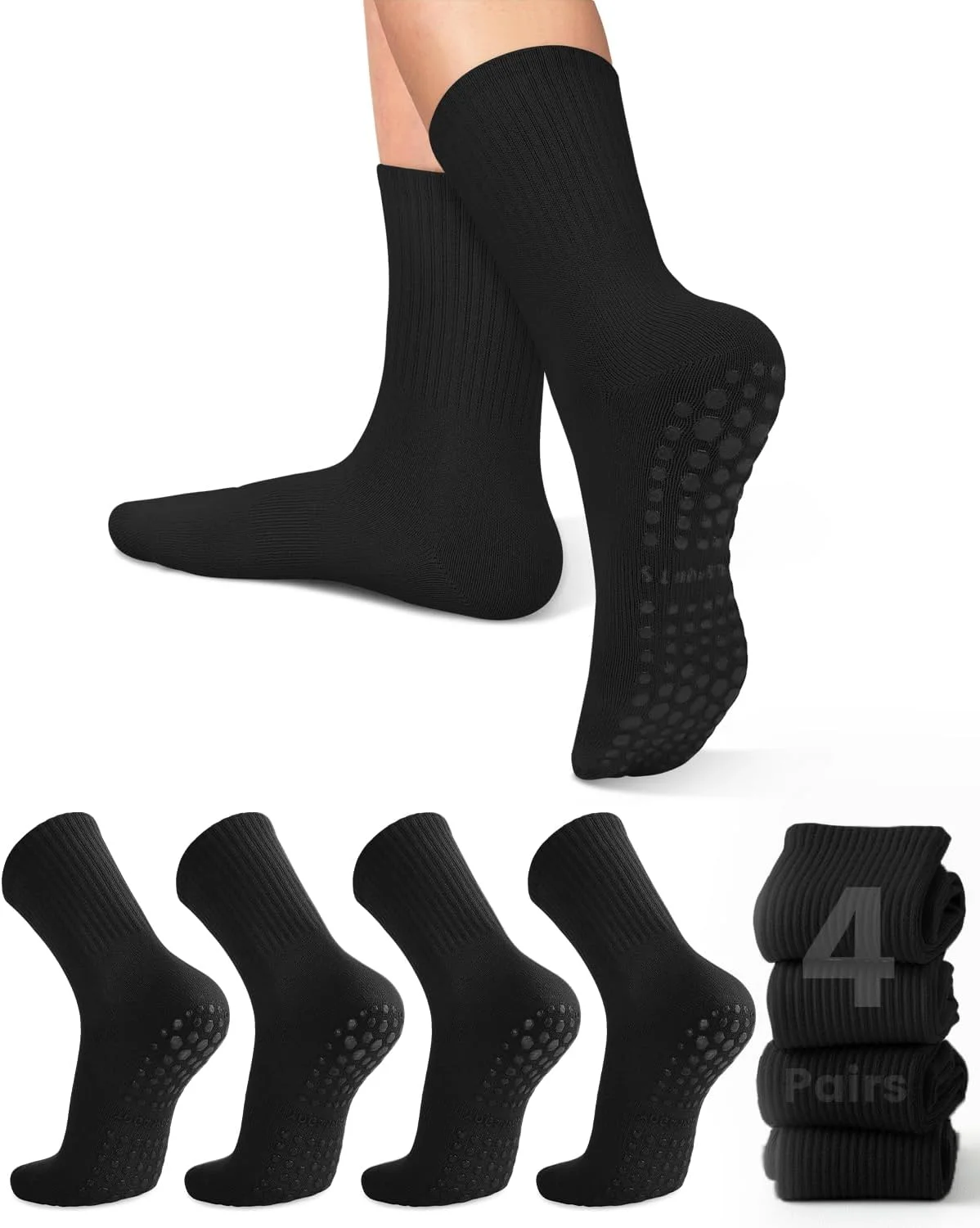 Grip Sock Yoga - 4 pairs of women's yoga socks,
