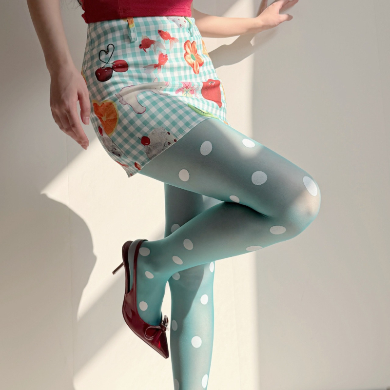 Tights Pantyhose Sheer - Retro Polka Dot Sheer Tights for