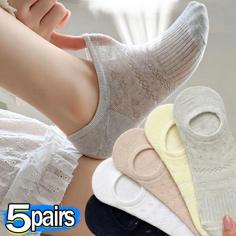 Invisibility Sock Loafer - Lace Openwork Ballet Socks for Women
