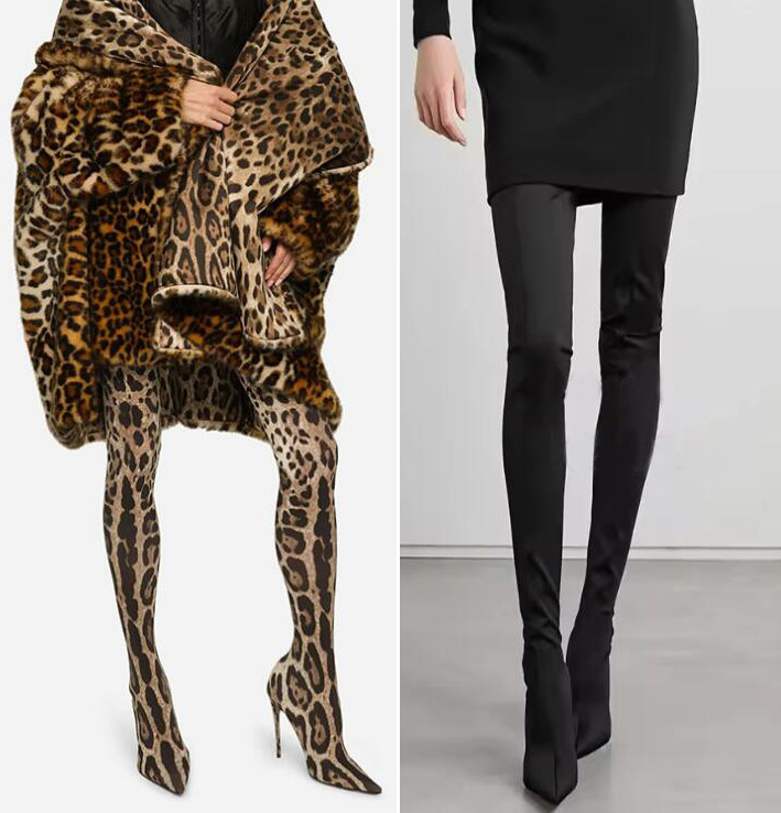 Knee High Sock Women - Sexy Leopard Over-the-Knee Stretch Socks Boots