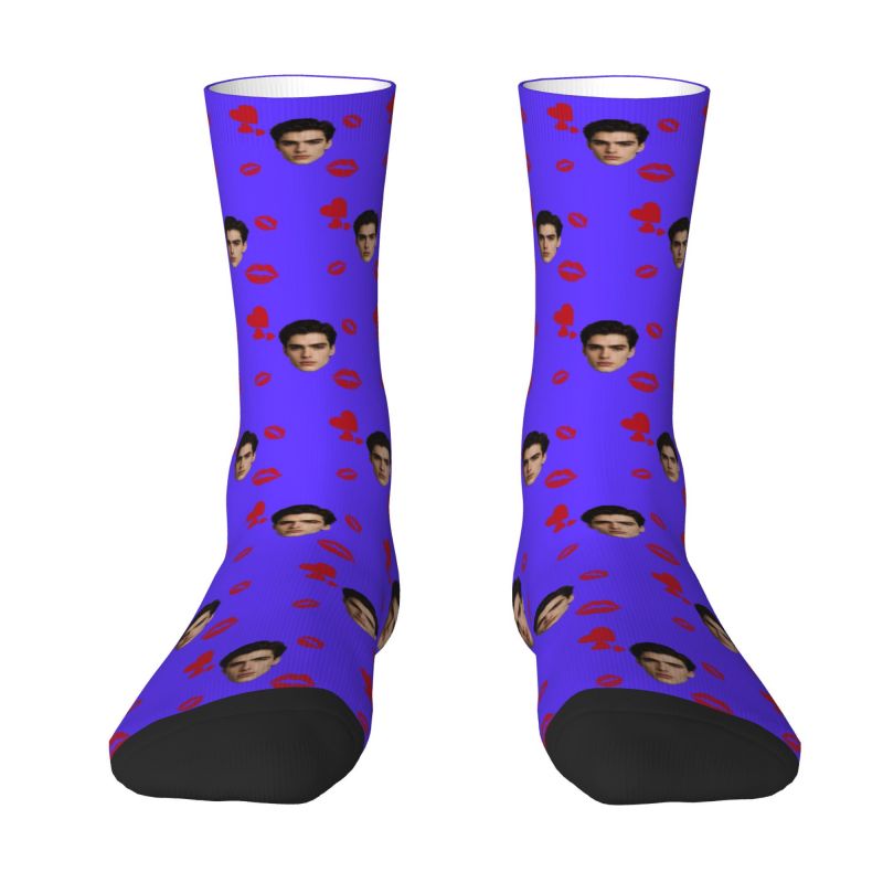 Dress Sock Men - Custom Face Photo With Heart Men's