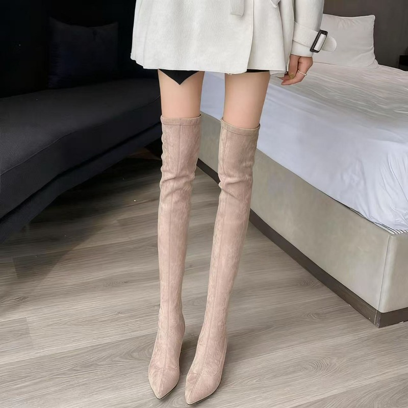 Knee High Sock Women - Sexy Women's Boots Pointed Toe Over