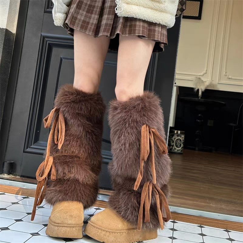 Boot Sock Slouchy - Faux Fur Leg Warmers for Women