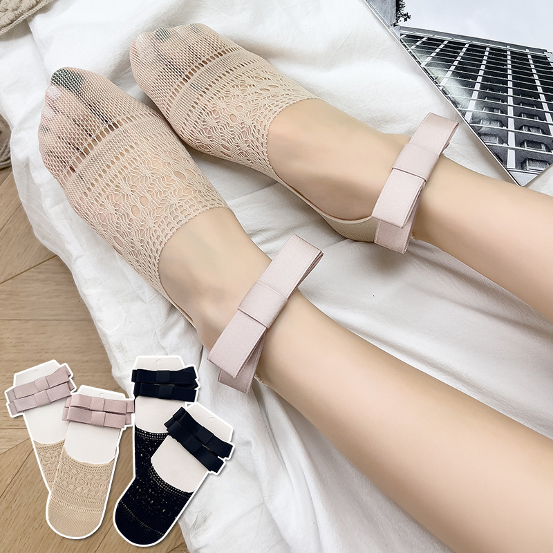 Invisibility Sock Loafer - Ballet-style Girls' Socks, Lolita Lace-up Breathable