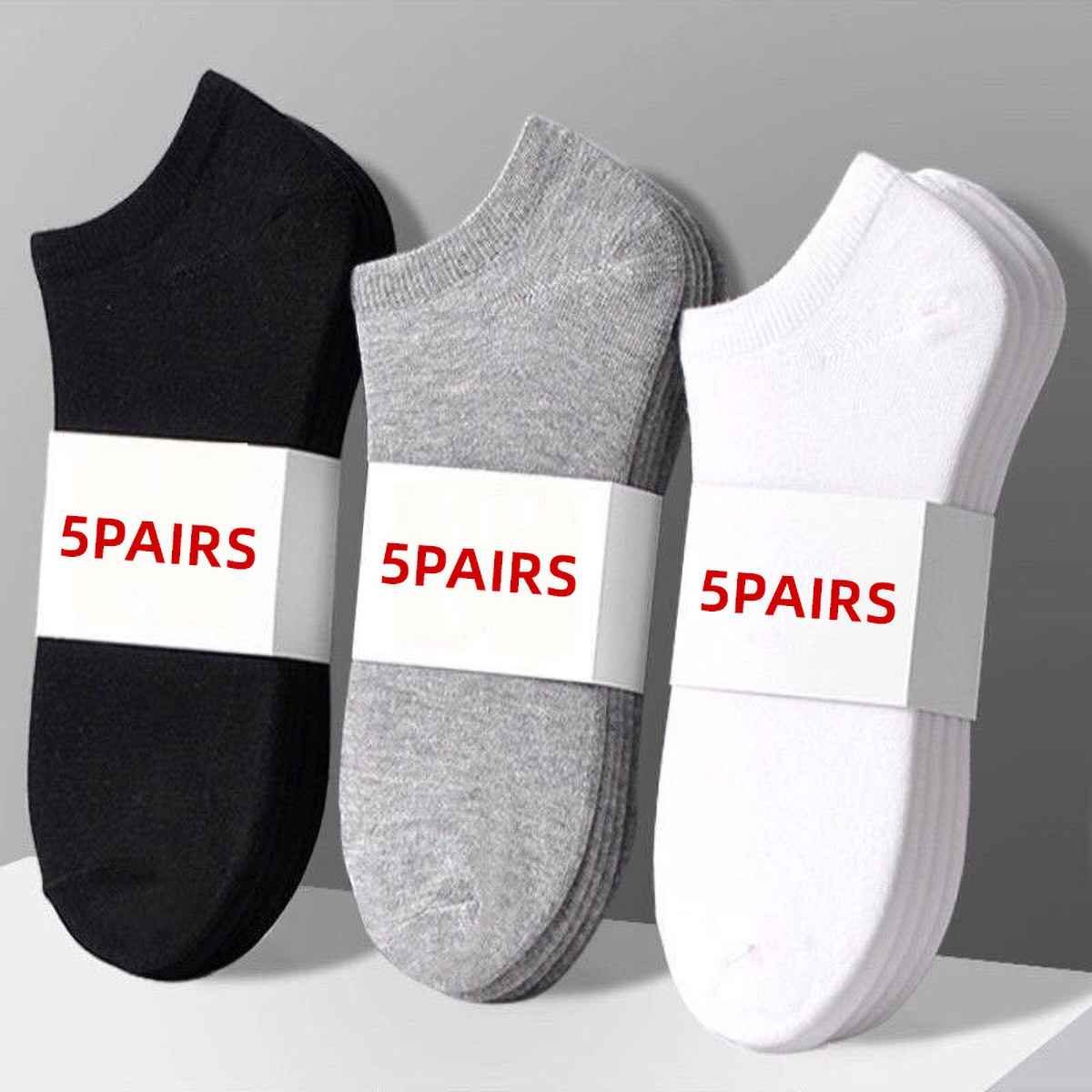 5 Pairs Unisex Casual Plain Co - No Show Sock Women review and price