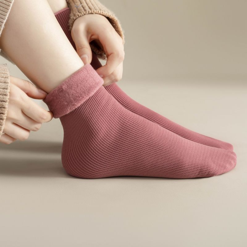 1-4Pairs  Warm Fleece Lined Mi - Boot Sock Slouchy review and price