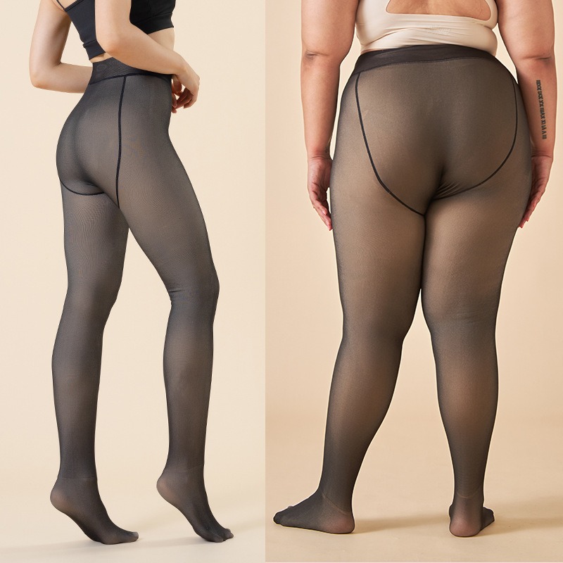 1-2Pairs Opaque Plus Size Flee - Tights Pantyhose Sheer review and price