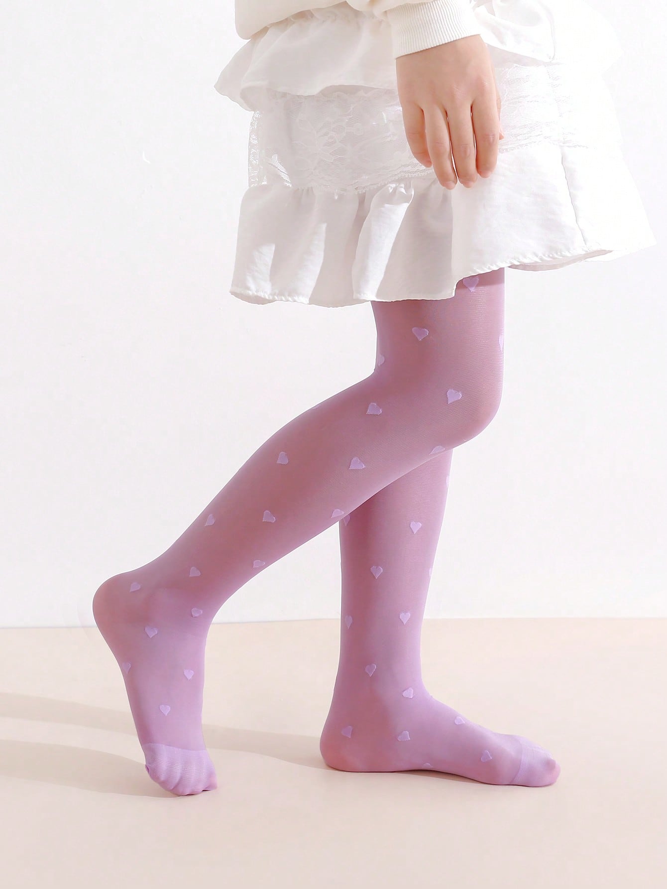 3Pcs Girls Heart Print Tights  - Tights Pantyhose Sheer review and price
