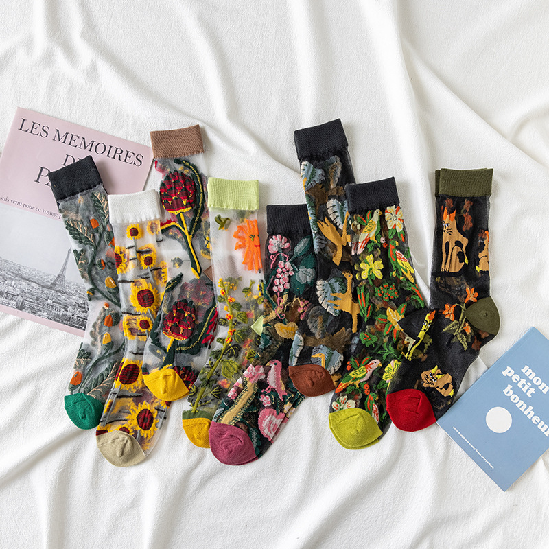 1/4 Pairs Retro Flower Women G - Silk Sock Bamboo review and price