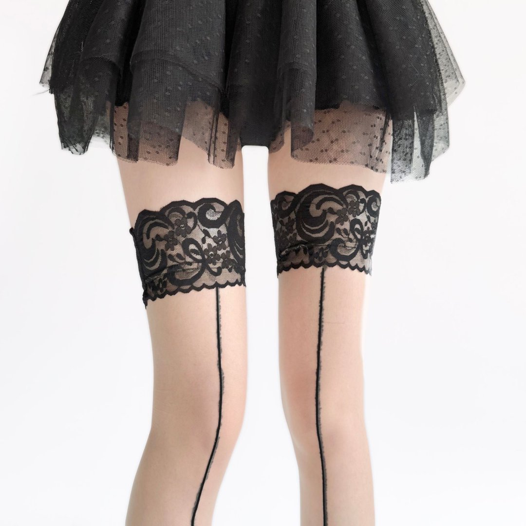Lace Top Sheer Thigh High Stoc - Thigh High Sock Stay Up review and price