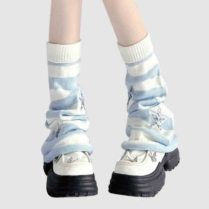 Y2K Striped Leg Warmers Star R - Boot Sock Slouchy review and price