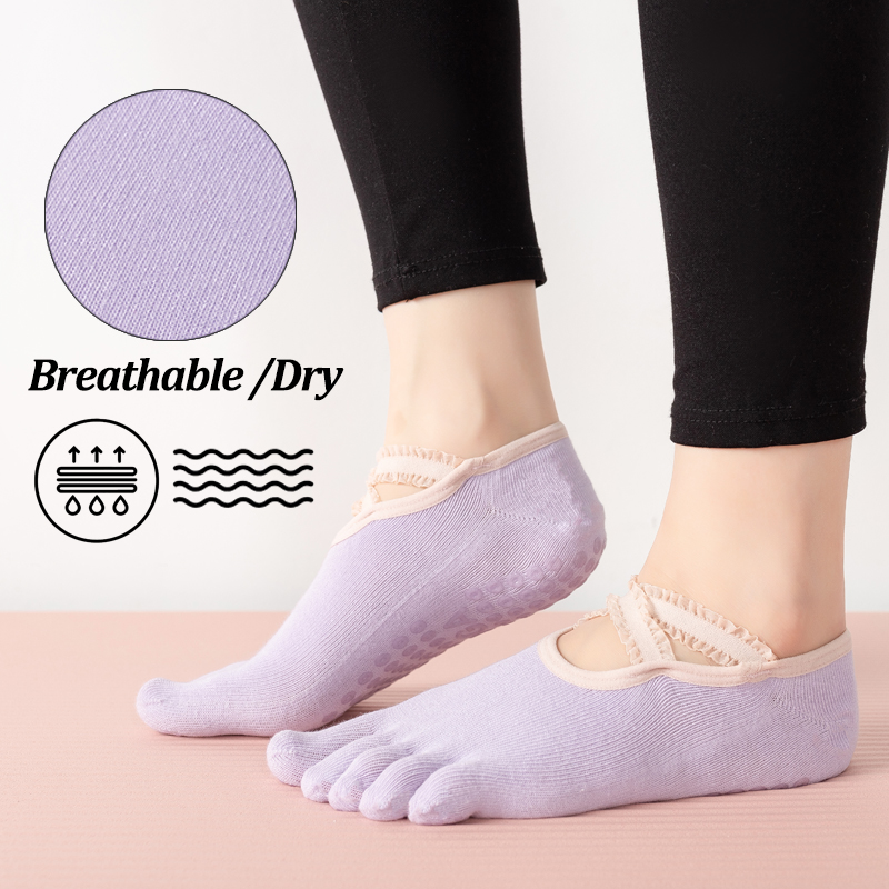 Ladies Non-Slip Pilates Socks  - Grip Sock Yoga review and price
