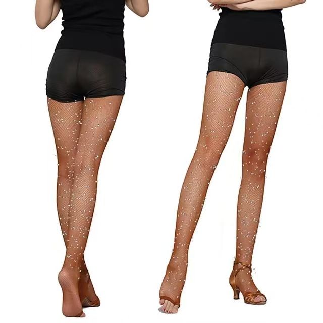 Rhinestone Decor Peep Toe Lati - Fishnet Stocking Women review and price
