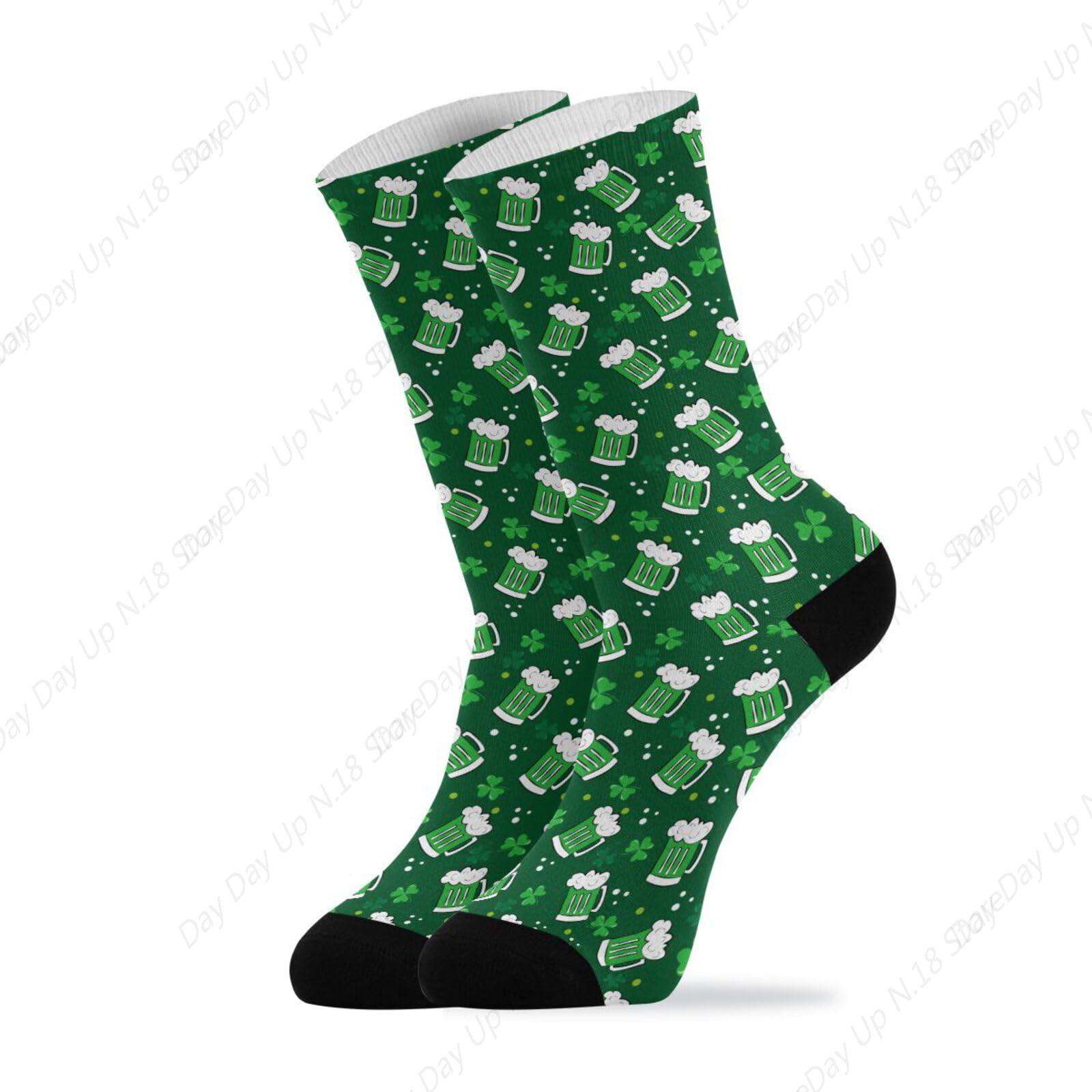 Green Clover Leaf Beer St. Pat - Cotton Crew Sock Pack review and price