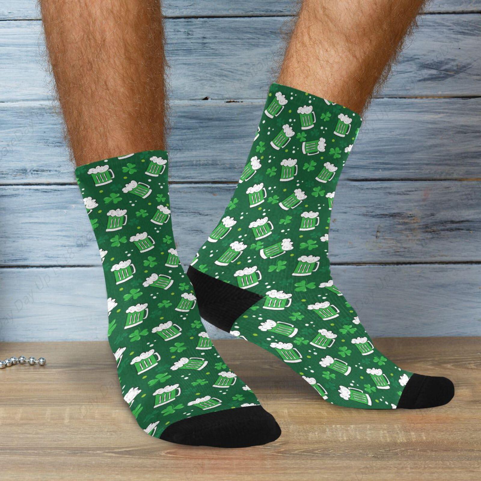 Green Clover Leaf Beer St. Pat - Cotton Crew Sock Pack review and price