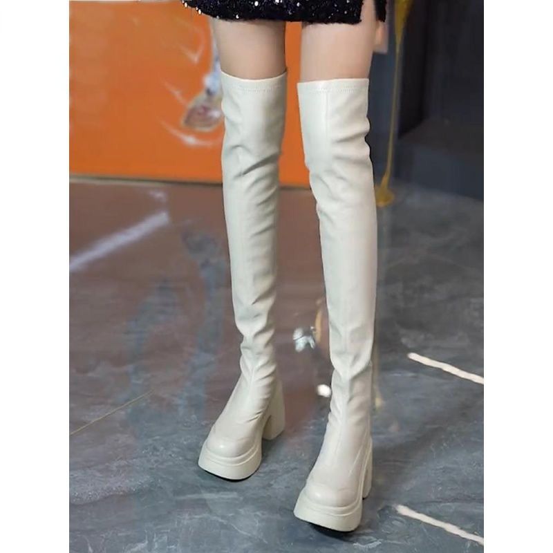 Round toe thick soled high-hee - Knee High Sock Women review and price