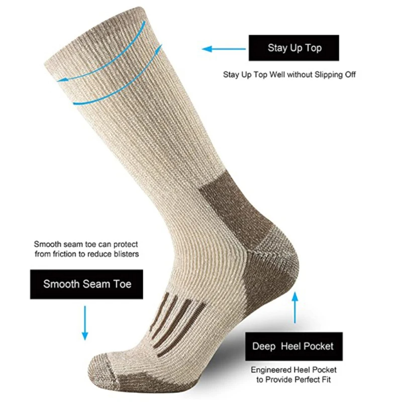 80% Wool Socks Warm Thicken Hi - Wool Hiking Sock review and price