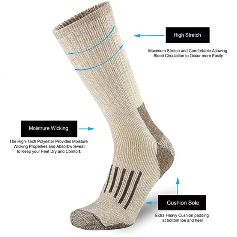 80% Wool Socks Warm Thicken Hi - Wool Hiking Sock review and price