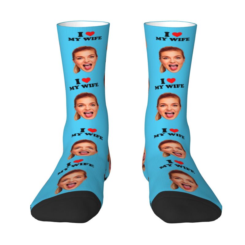 I Love My Wife Personalized Fa - Dress Sock Men review and price