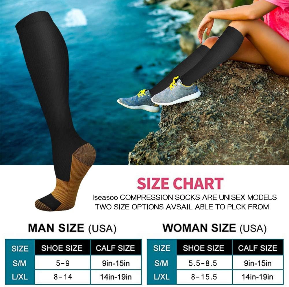 6 Pairs Solid Color Copper Com - Compression Sock Medical review and price