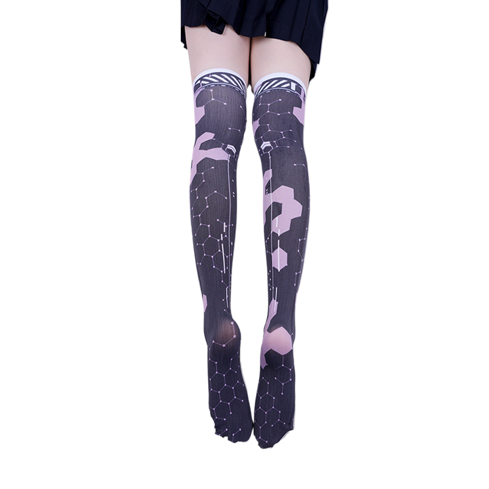Anime Game Robot AI Mech Stock - Knee High Sock Women review and price